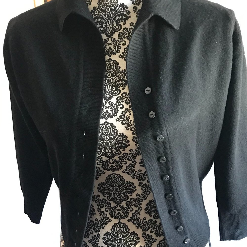 Cashmere sweater/ black cashmere/ black cardigan